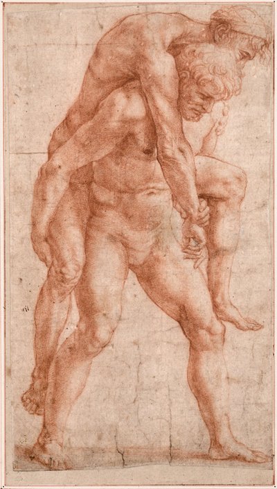 Young Man Carrying an Old Man on His Back by Raffaello Sanzio Raphael